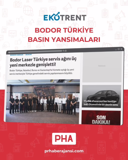Yeni servis merkezlerinin tanıtımı, ilk olarak Bursa’da düzenlenen lansman etkinliğiyle gerçekleştirildi. Sektör temsilcileri, iş ortakları ve müşterilerin bir araya geldiği etkinlikte Bodor Türkiye'nin satış sonrası hizmet vizyonu ve yeni yatırımları paylaşıldı.

Etkinliğe onlarca kişi katılım sağladı.

Son yıllarda Türkiye'deki müşteri ağını önemli ölçüde büyüten Bodor Türkiye, bu gelişime paralel olarak servis altyapısını da güçlendirmeyi sürdürüyor. Yeni merkezlerle birlikte şirket, müşterilerine daha hızlı ulaşmayı ve üretim süreçlerinde yaşanabilecek kesintilere daha kısa sürede müdahale etmeyi hedefliyor.

BODOR TÜRKİYE BASIN YANSIMALARI

#prhaberajansi #pha #haberservisi